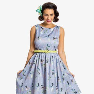 Lindy Bop Audrey Mer-cat Print Swing Dress, XL